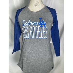 Los Angeles Dodgers 'MLB 47 Brand 3/4 Sleeve Team Logo T-Shirt Women's SMALL NWT